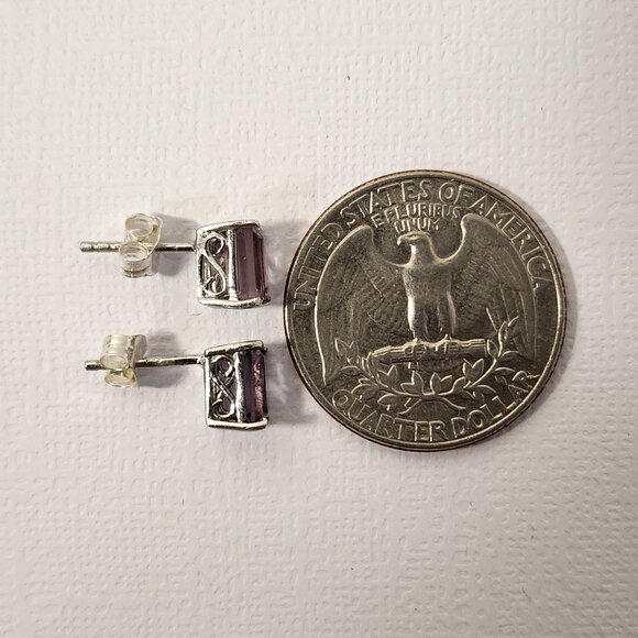 Retro Ametrine 925 3.20cts Natural Emerald Cut stud earrings - Picture 12 of 12